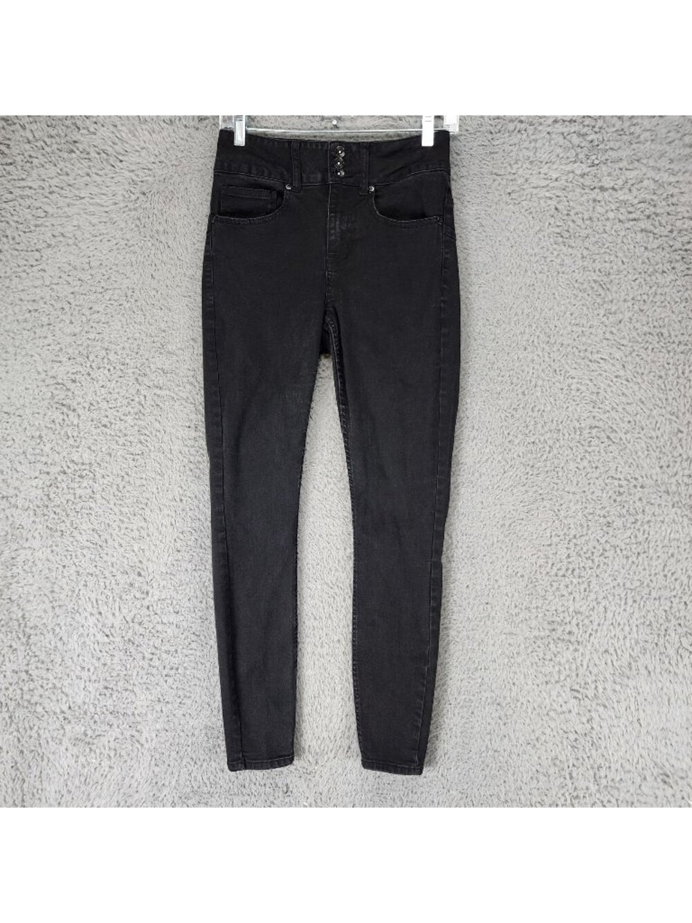 HT Denim Jeans Womens 5 Black Stretch Denim Hi Rise Super Skinny